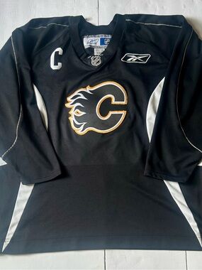 Vintage Calgary Flames Reebok CCM NHL Hockey Jersey XXL Black J Smith #74